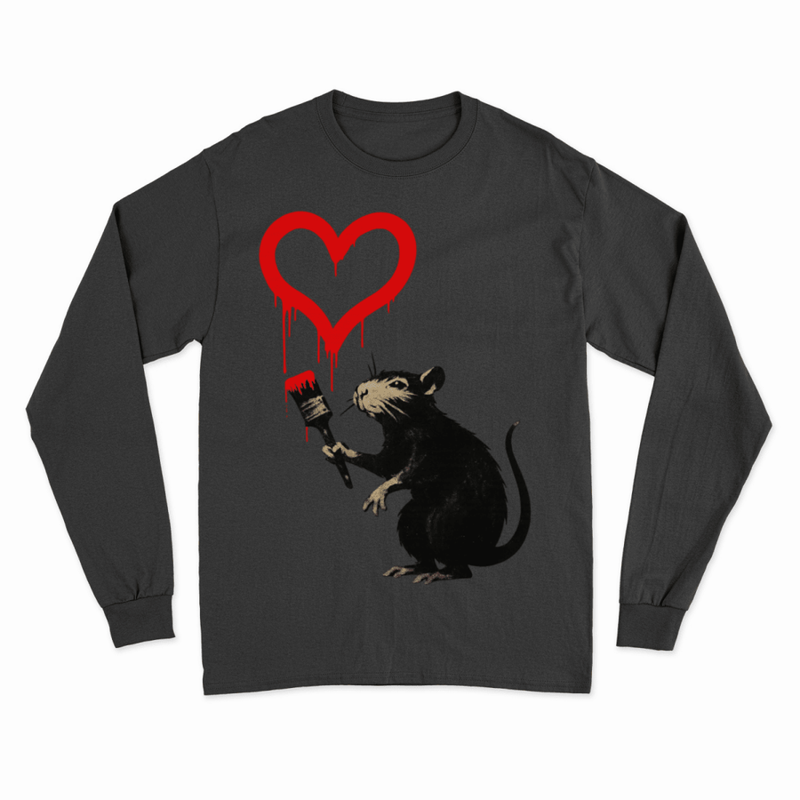 Sweatshirt ›Ratte mit Herz‹ – Streetart Style, Satirisches Kunst-Statement-Sweatshirt-True Insights
