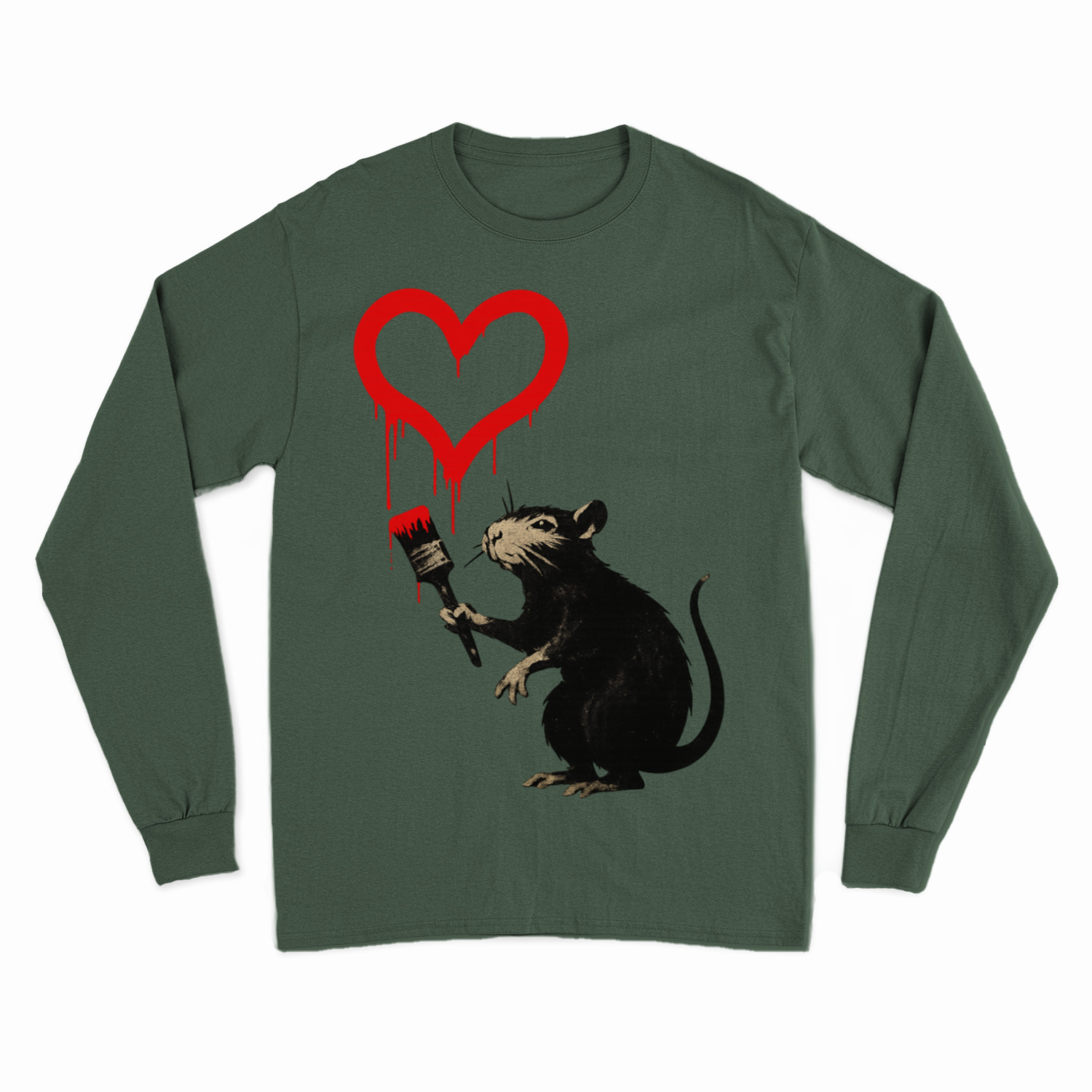 Sweatshirt ›Ratte mit Herz‹ – Streetart Style, Satirisches Kunst-Statement-Sweatshirt-True Insights