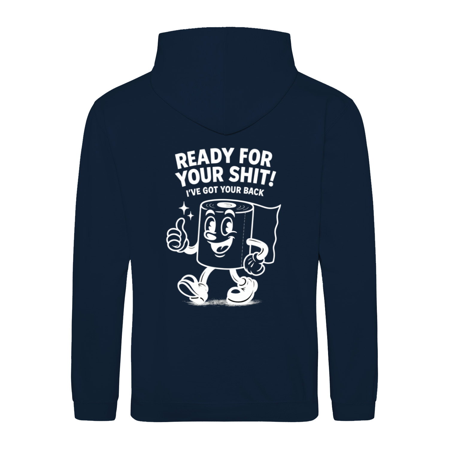 Sweatshirt Ready for your Shit – Satirischer Hoodie mit Rückendruck-Sweatshirt-True Insights