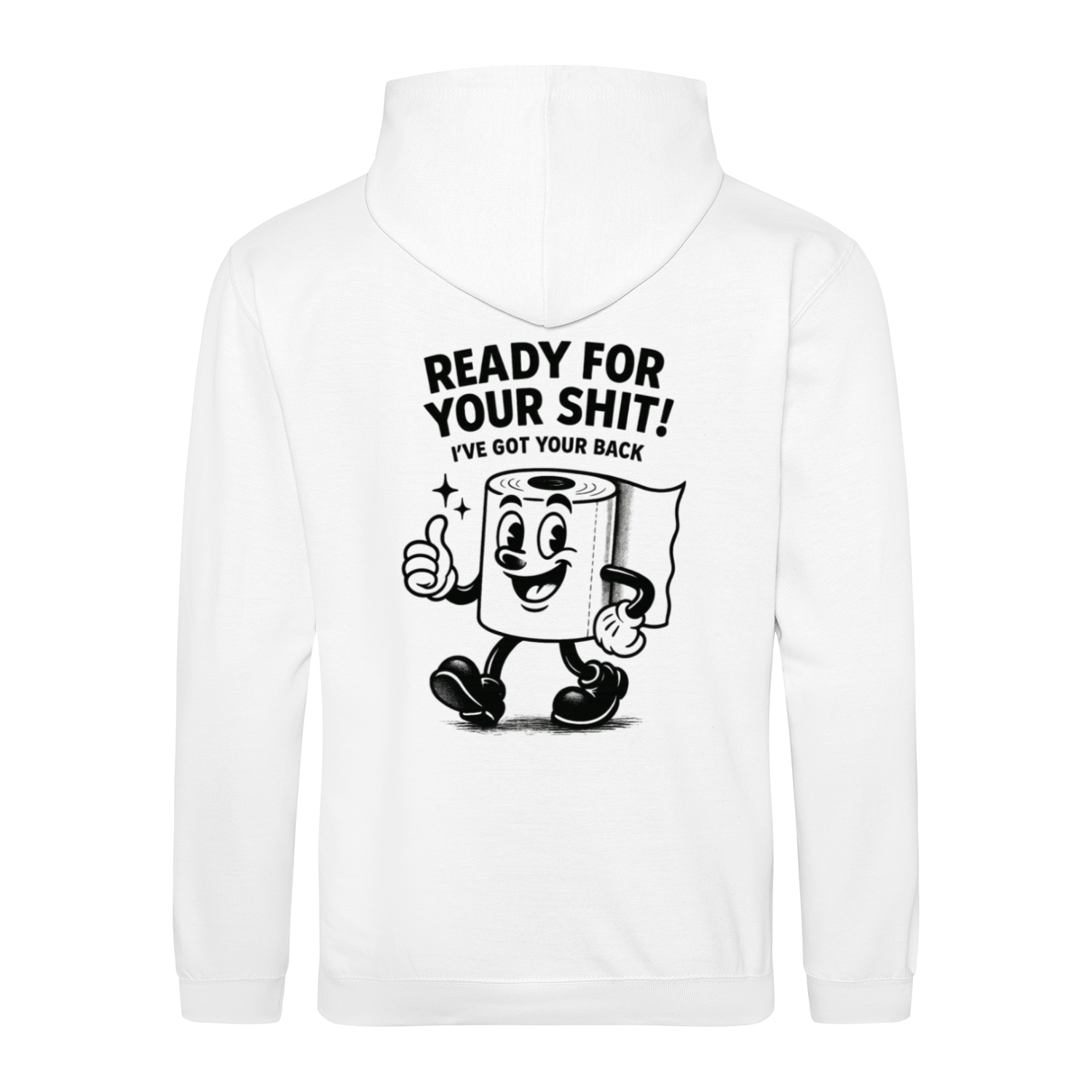 Sweatshirt Ready for your Shit – Satirischer Hoodie mit Rückendruck-Sweatshirt-True Insights