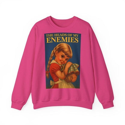 Sweatshirt – Sweatshirt „The Heads of My Enemies“ – Subversive Kunst zum Anziehen | True Insights Design mit Humor
