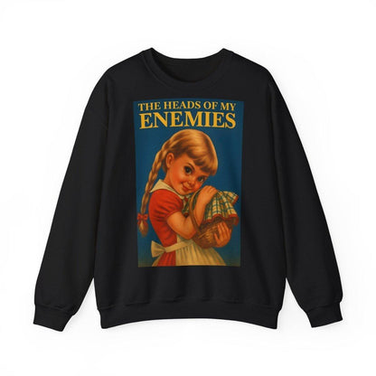 Sweatshirt – Sweatshirt „The Heads of My Enemies“ – Subversive Kunst zum Anziehen | True Insights Design mit Humor