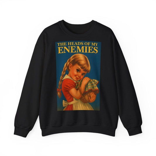Sweatshirt – Sweatshirt „The Heads of My Enemies“ – Subversive Kunst zum Anziehen | True Insights Design mit Humor