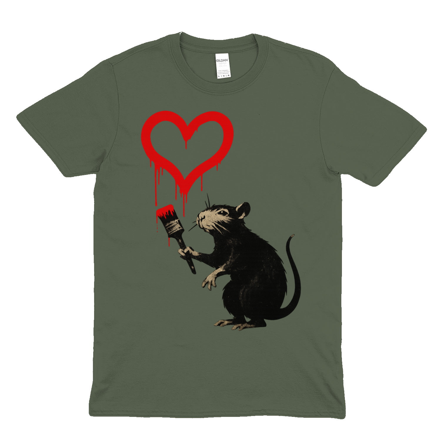T-Shirt ›Ratte mit Herz‹ – Satirisches Streetart Motiv für Urban Wear-T-Shirt-True Insights
