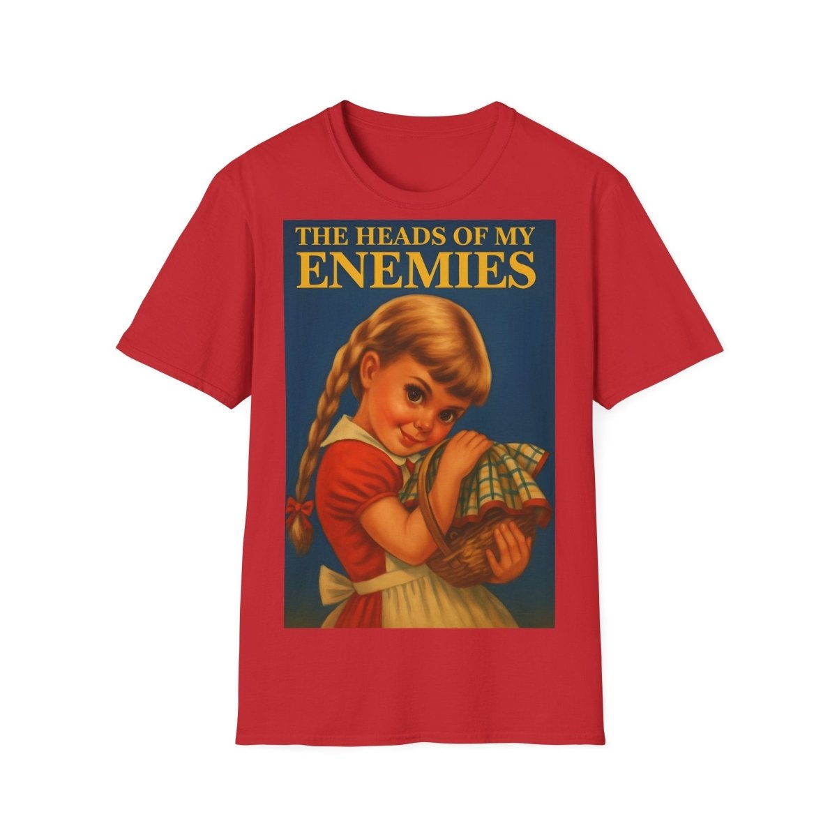 T-Shirt „The Heads of My Enemies“ – Retro-Satire mit Kinderbuch-Flair – Freches Satire-Design für mutige Statements | True Insights