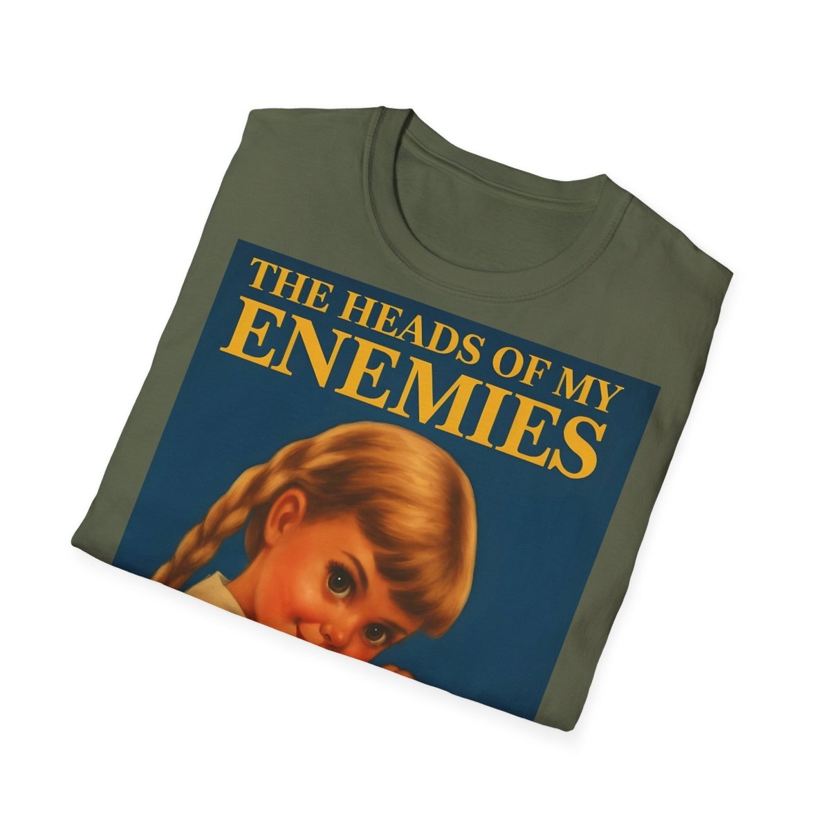 T-Shirt „The Heads of My Enemies“ – Retro-Satire mit Kinderbuch-Flair – Freches Satire-Design für mutige Statements | True Insights