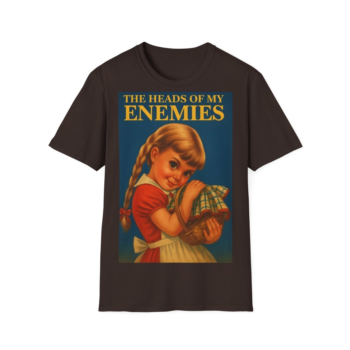 T-Shirt „The Heads of My Enemies“ – Retro-Satire mit Kinderbuch-Flair – Freches Satire-Design für mutige Statements | True Insights