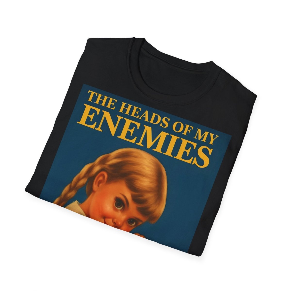 T-Shirt „The Heads of My Enemies“ – Retro-Satire mit Kinderbuch-Flair – Freches Satire-Design für mutige Statements | True Insights