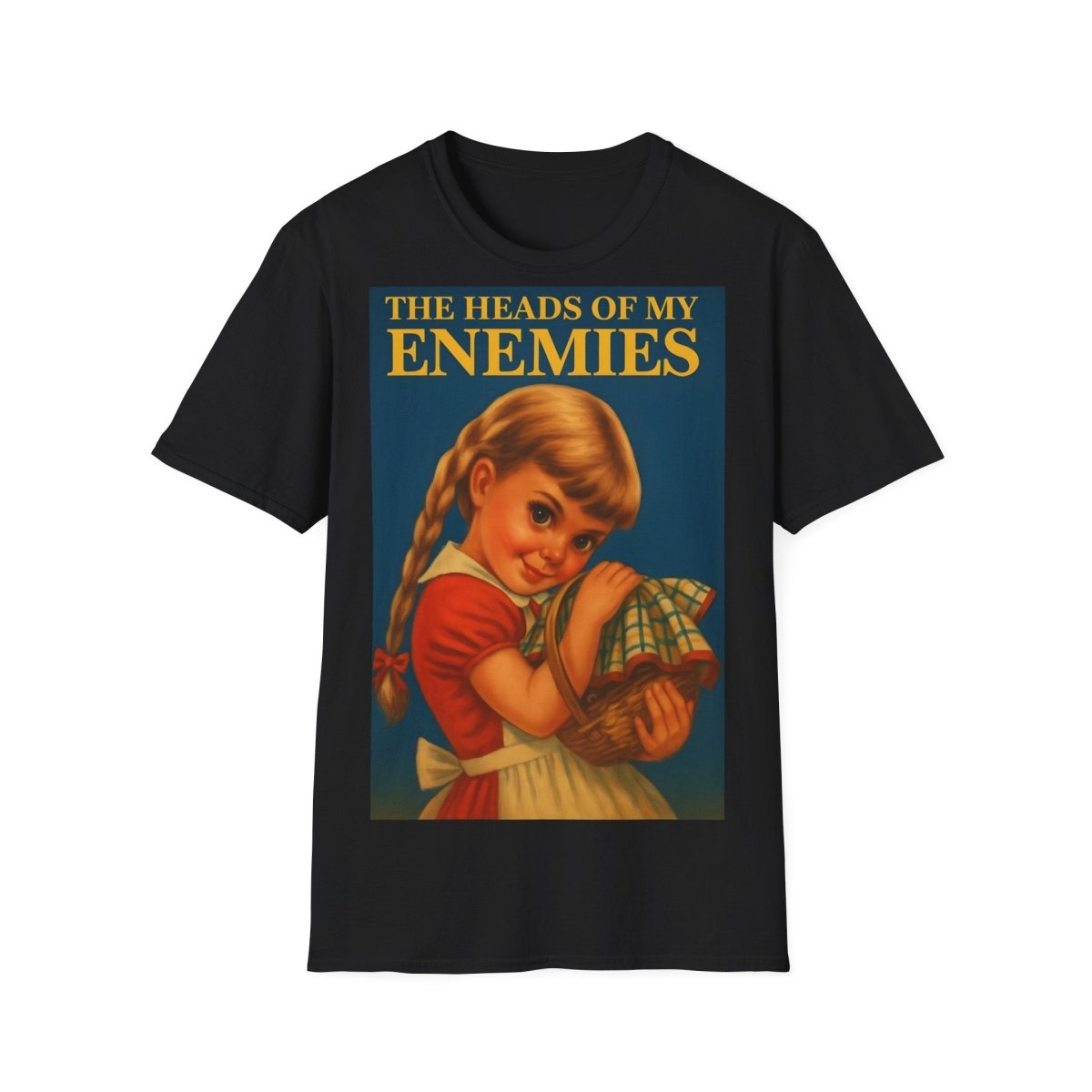 T-Shirt „The Heads of My Enemies“ – Retro-Satire mit Kinderbuch-Flair – Freches Satire-Design für mutige Statements | True Insights