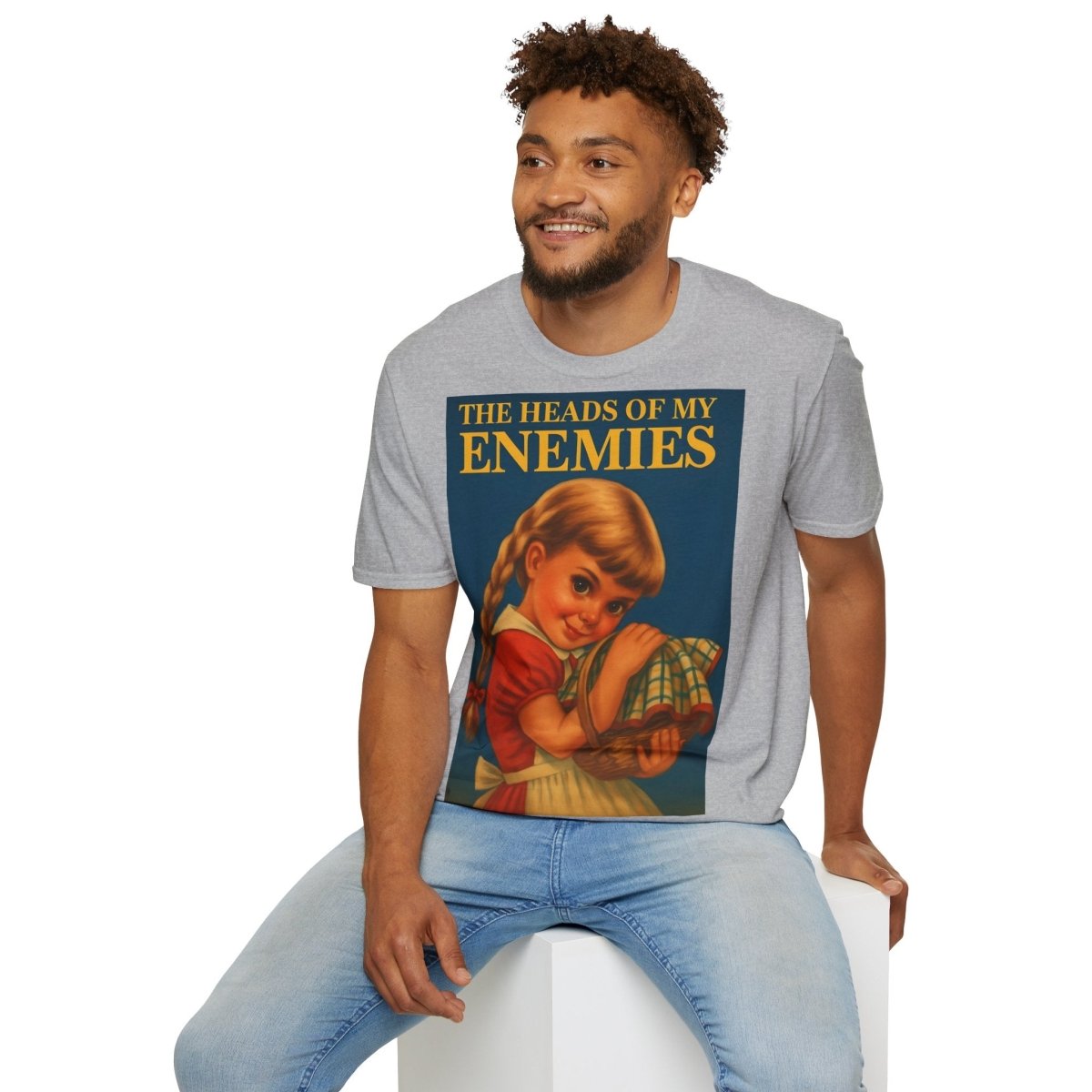 T-Shirt „The Heads of My Enemies“ – Retro-Satire mit Kinderbuch-Flair – Freches Satire-Design für mutige Statements | True Insights