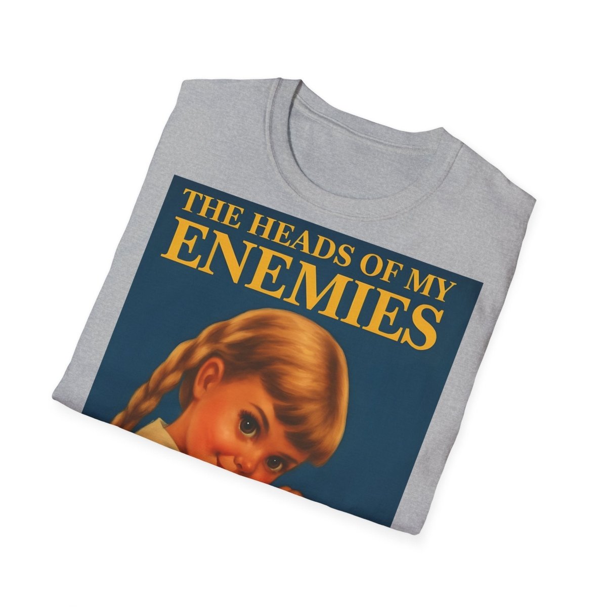 T-Shirt „The Heads of My Enemies“ – Retro-Satire mit Kinderbuch-Flair – Freches Satire-Design für mutige Statements | True Insights
