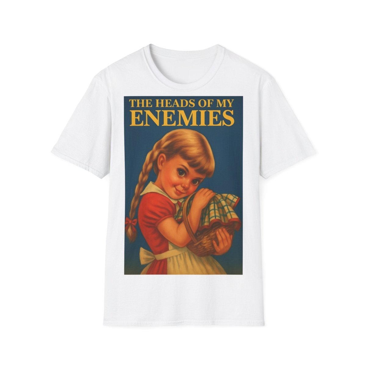 T-Shirt „The Heads of My Enemies“ – Retro-Satire mit Kinderbuch-Flair – Freches Satire-Design für mutige Statements | True Insights
