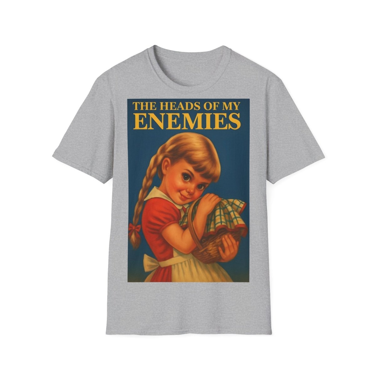 T-Shirt „The Heads of My Enemies“ – Retro-Satire mit Kinderbuch-Flair – Freches Satire-Design für mutige Statements | True Insights