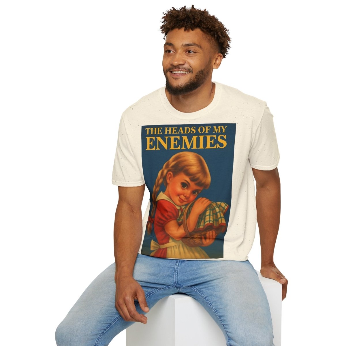 T-Shirt „The Heads of My Enemies“ – Retro-Satire mit Kinderbuch-Flair – Freches Satire-Design für mutige Statements | True Insights
