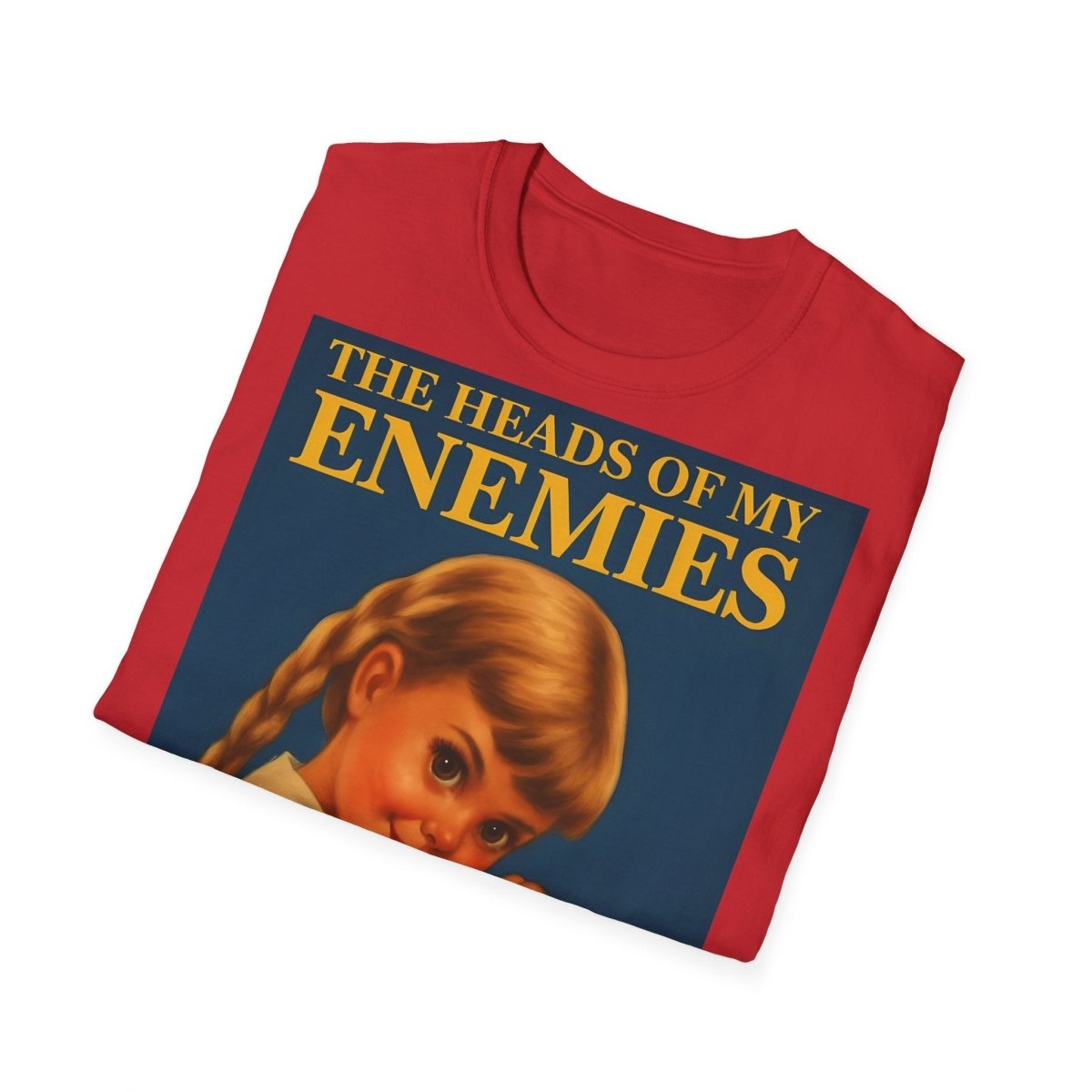T-Shirt „The Heads of My Enemies“ – Retro-Satire mit Kinderbuch-Flair – Freches Satire-Design für mutige Statements | True Insights