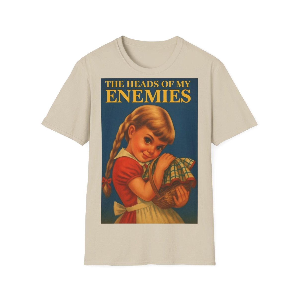 T-Shirt „The Heads of My Enemies“ – Retro-Satire mit Kinderbuch-Flair – Freches Satire-Design für mutige Statements | True Insights