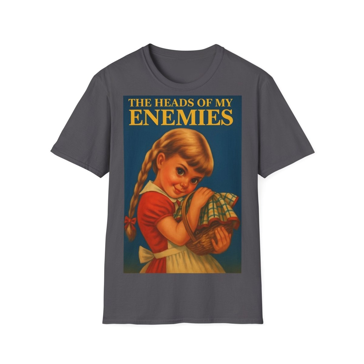 T-Shirt „The Heads of My Enemies“ – Retro-Satire mit Kinderbuch-Flair – Freches Satire-Design für mutige Statements | True Insights