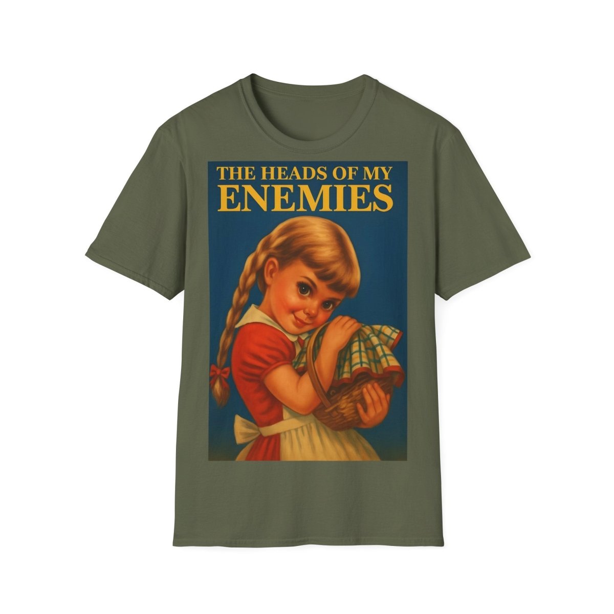 T-Shirt „The Heads of My Enemies“ – Retro-Satire mit Kinderbuch-Flair – Freches Satire-Design für mutige Statements | True Insights