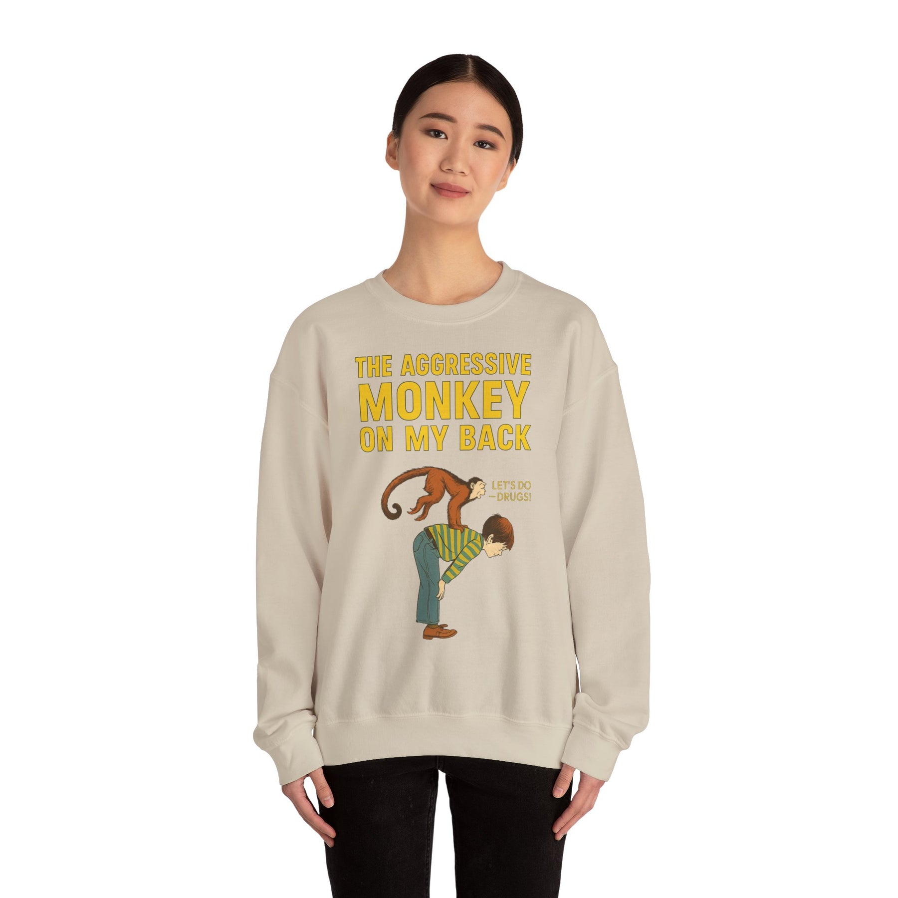 🐒 The Aggressive Monkey on My Back –atire Sweatshirt im Retro-Stil – Freches Satire-Design für mutige Statements | True Insights