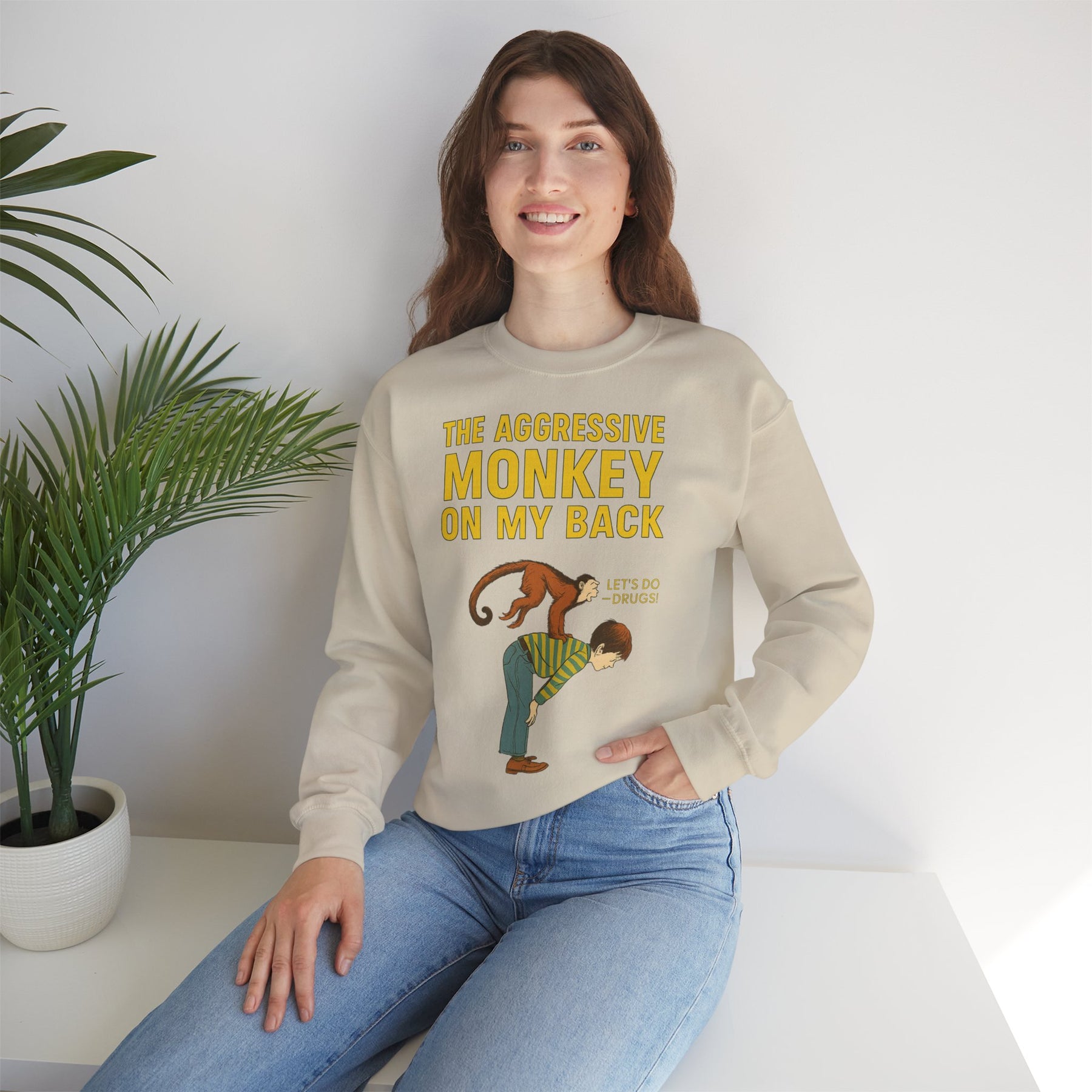 🐒 The Aggressive Monkey on My Back –atire Sweatshirt im Retro-Stil – Freches Satire-Design für mutige Statements | True Insights