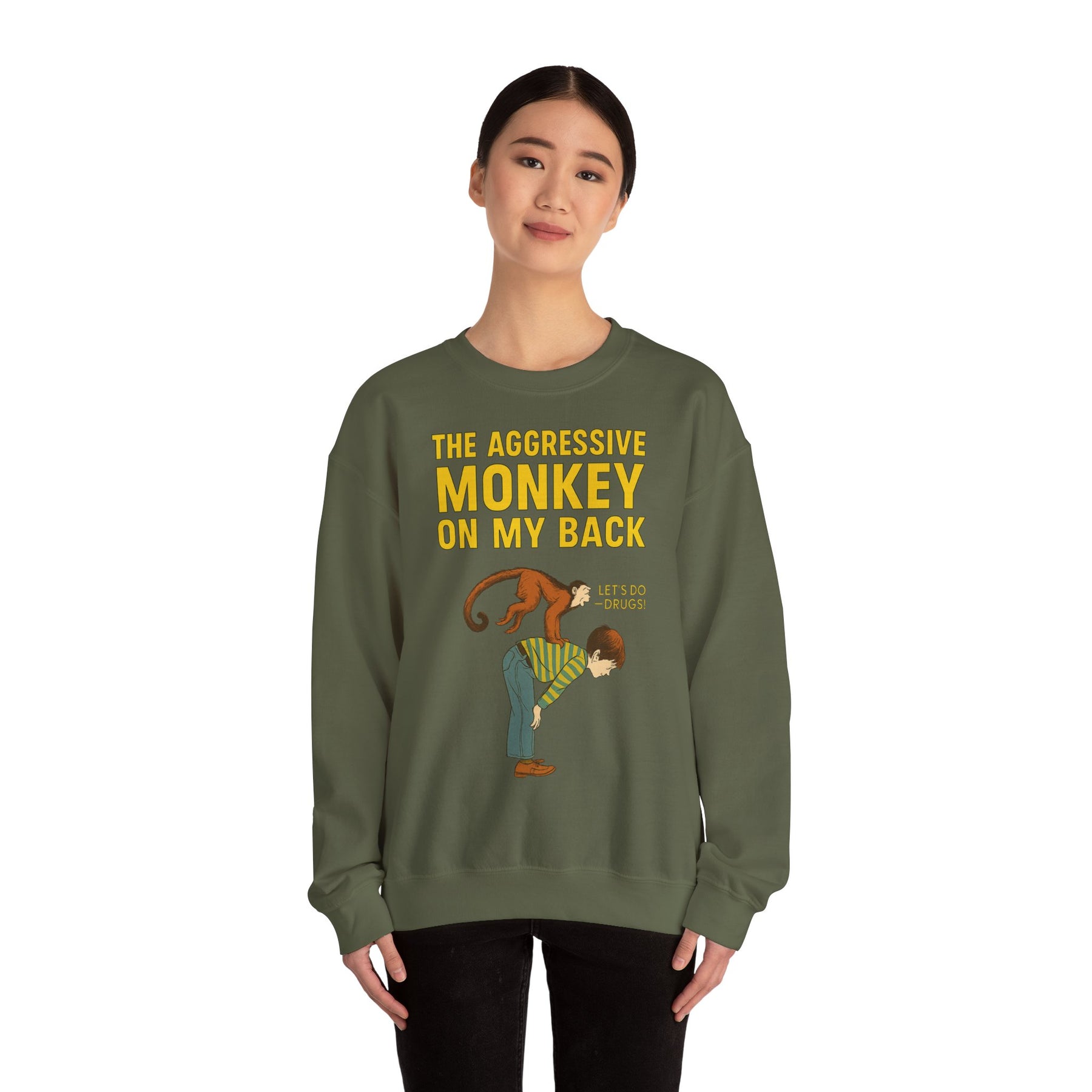 🐒 The Aggressive Monkey on My Back –atire Sweatshirt im Retro-Stil – Freches Satire-Design für mutige Statements | True Insights