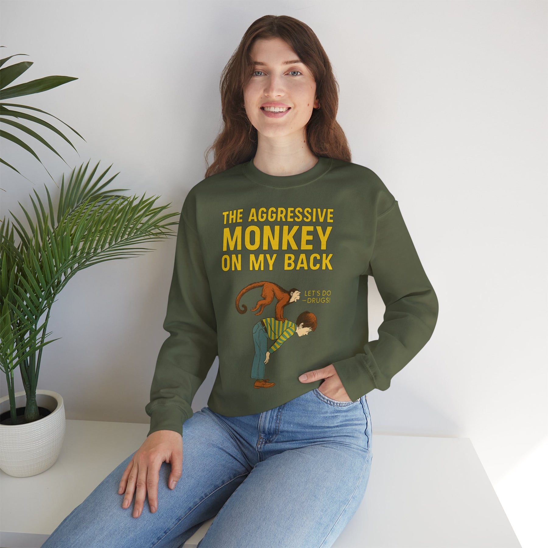 🐒 The Aggressive Monkey on My Back –atire Sweatshirt im Retro-Stil – Freches Satire-Design für mutige Statements | True Insights