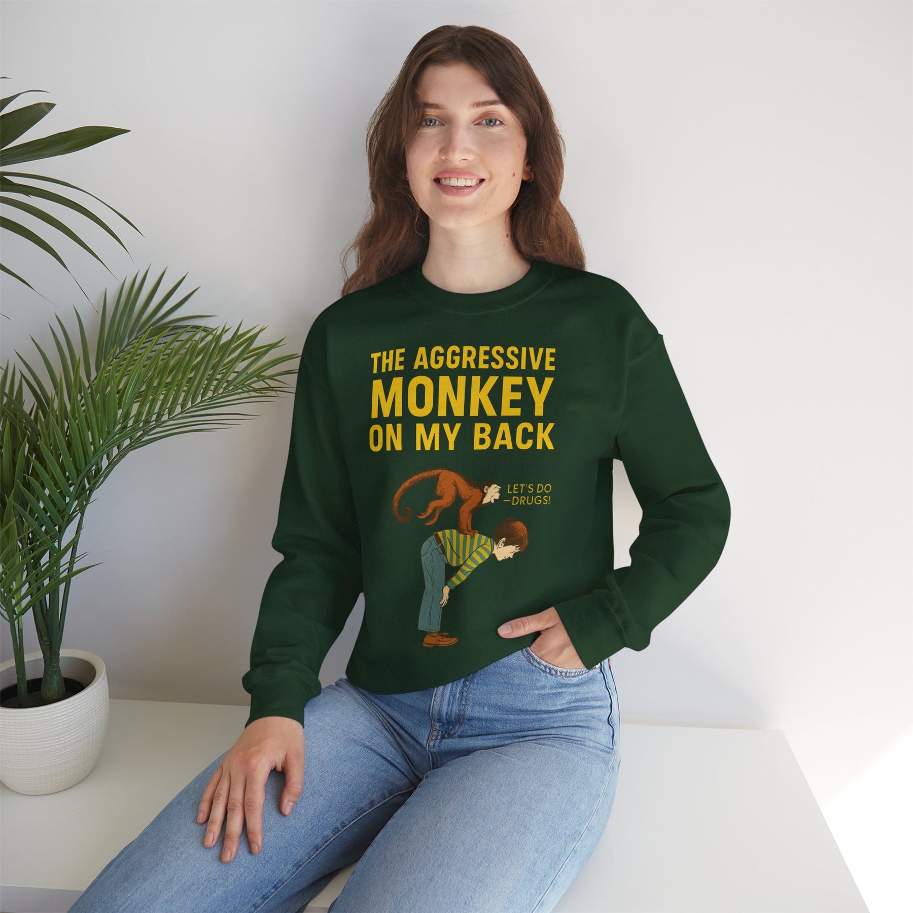🐒 The Aggressive Monkey on My Back –atire Sweatshirt im Retro-Stil – Freches Satire-Design für mutige Statements | True Insights