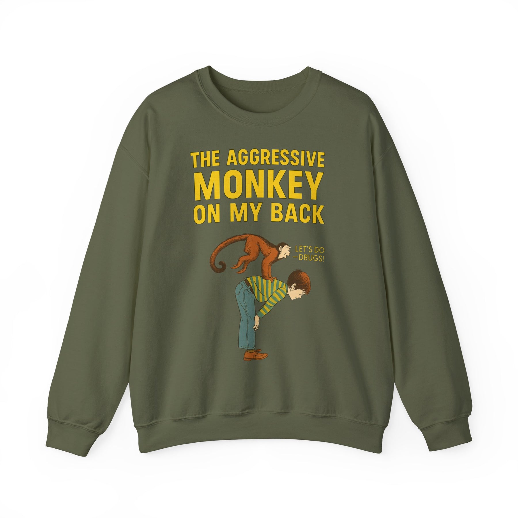 🐒 The Aggressive Monkey on My Back –atire Sweatshirt im Retro-Stil – Freches Satire-Design für mutige Statements | True Insights