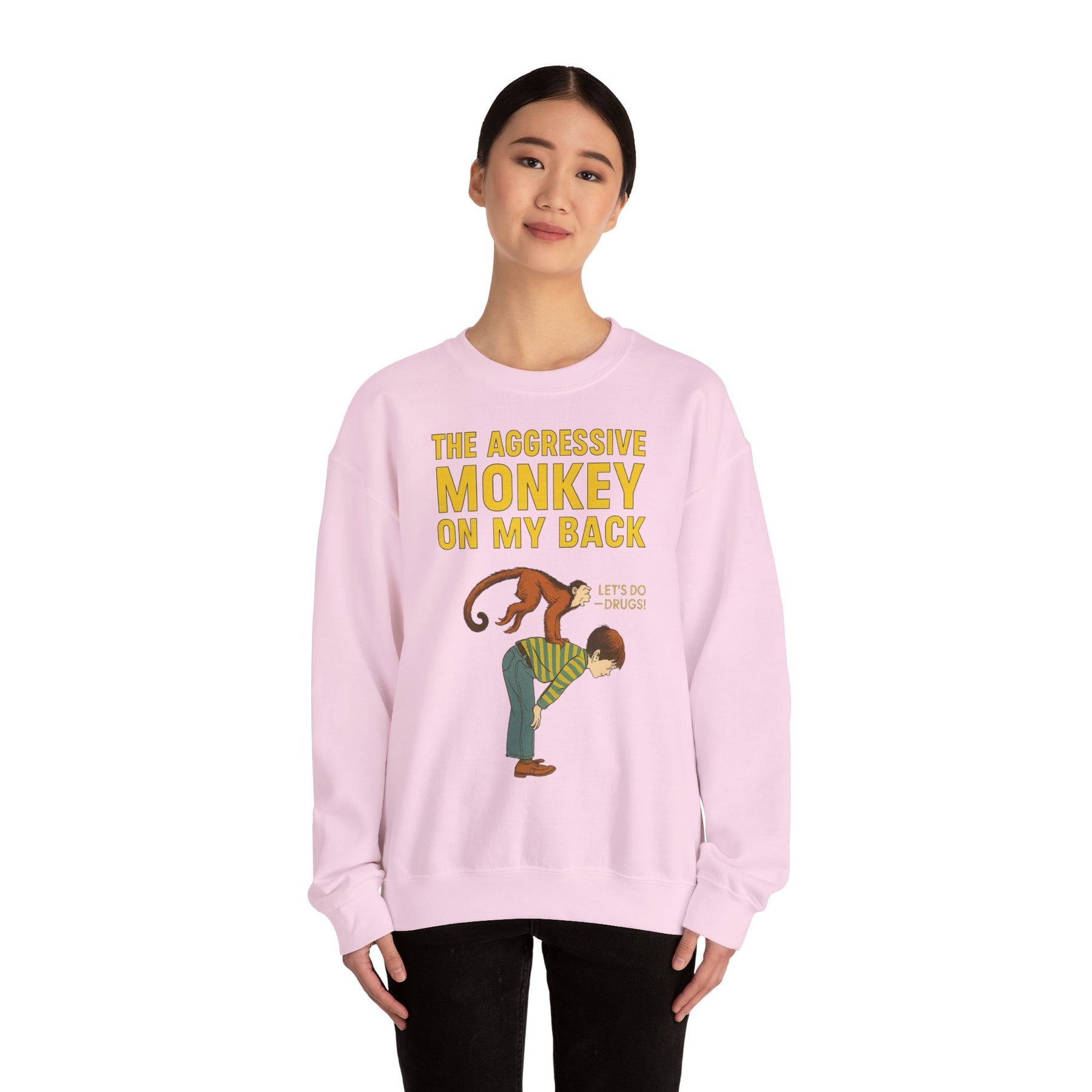 🐒 The Aggressive Monkey on My Back –atire Sweatshirt im Retro-Stil – Freches Satire-Design für mutige Statements | True Insights