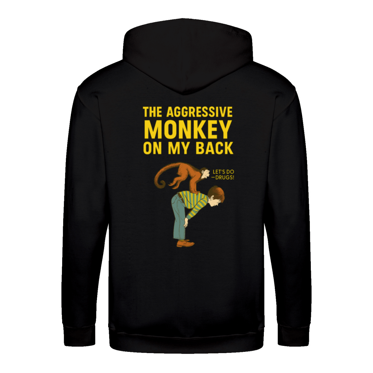 „The Aggressive Monkey on My Back“ Hoodie – Satirisches Retro-Motiv mit Vintage-Humor-Zip Hoodie-True Insights