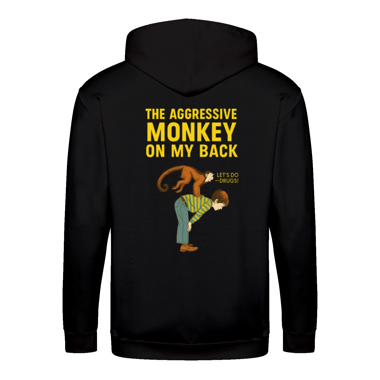 „The Aggressive Monkey on My Back“ Hoodie – Satirisches Retro-Motiv mit Vintage-Humor-Zip Hoodie-True Insights