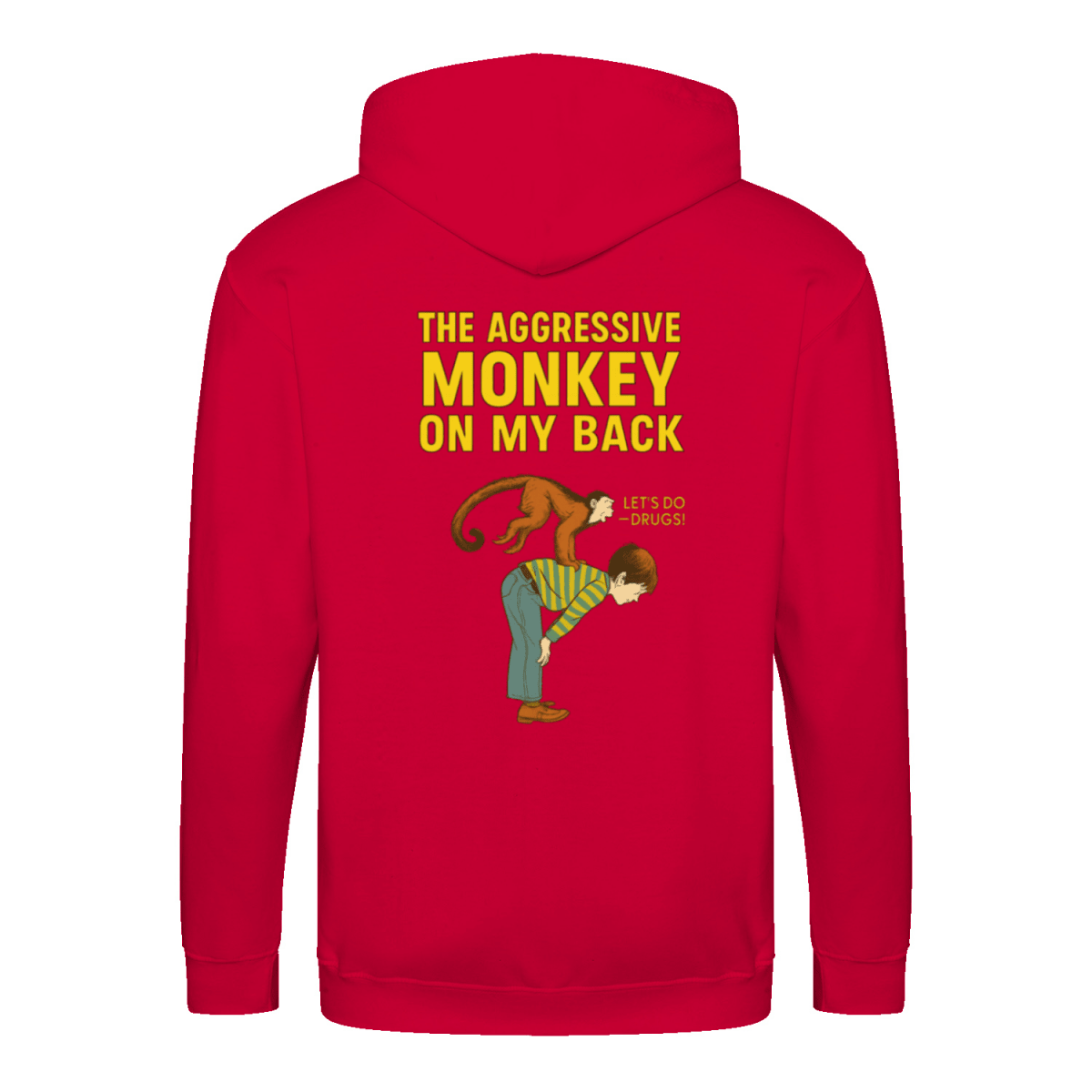 „The Aggressive Monkey on My Back“ Hoodie – Satirisches Retro-Motiv mit Vintage-Humor-Zip Hoodie-True Insights