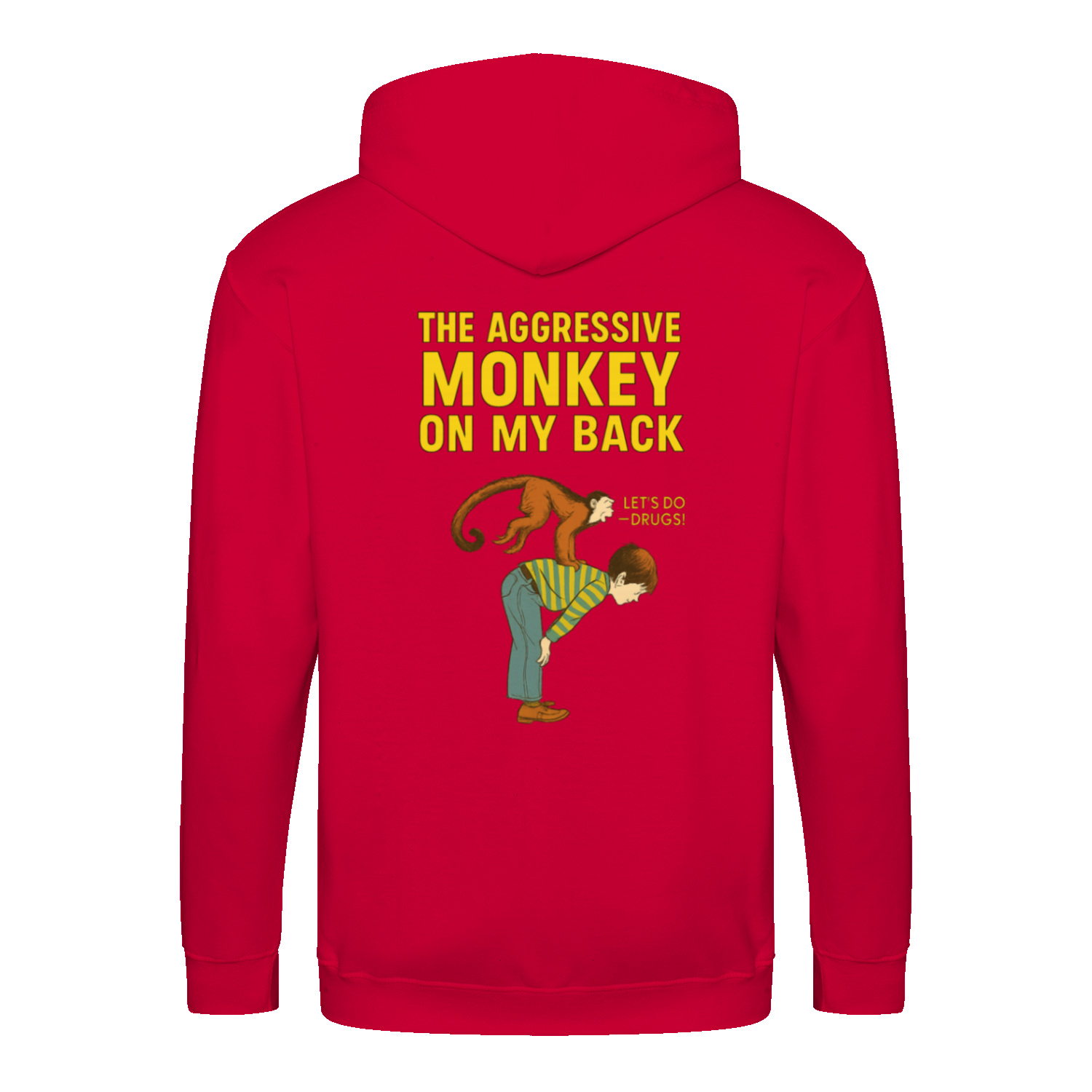 „The Aggressive Monkey on My Back“ Hoodie – Satirisches Retro-Motiv mit Vintage-Humor-Zip Hoodie-True Insights