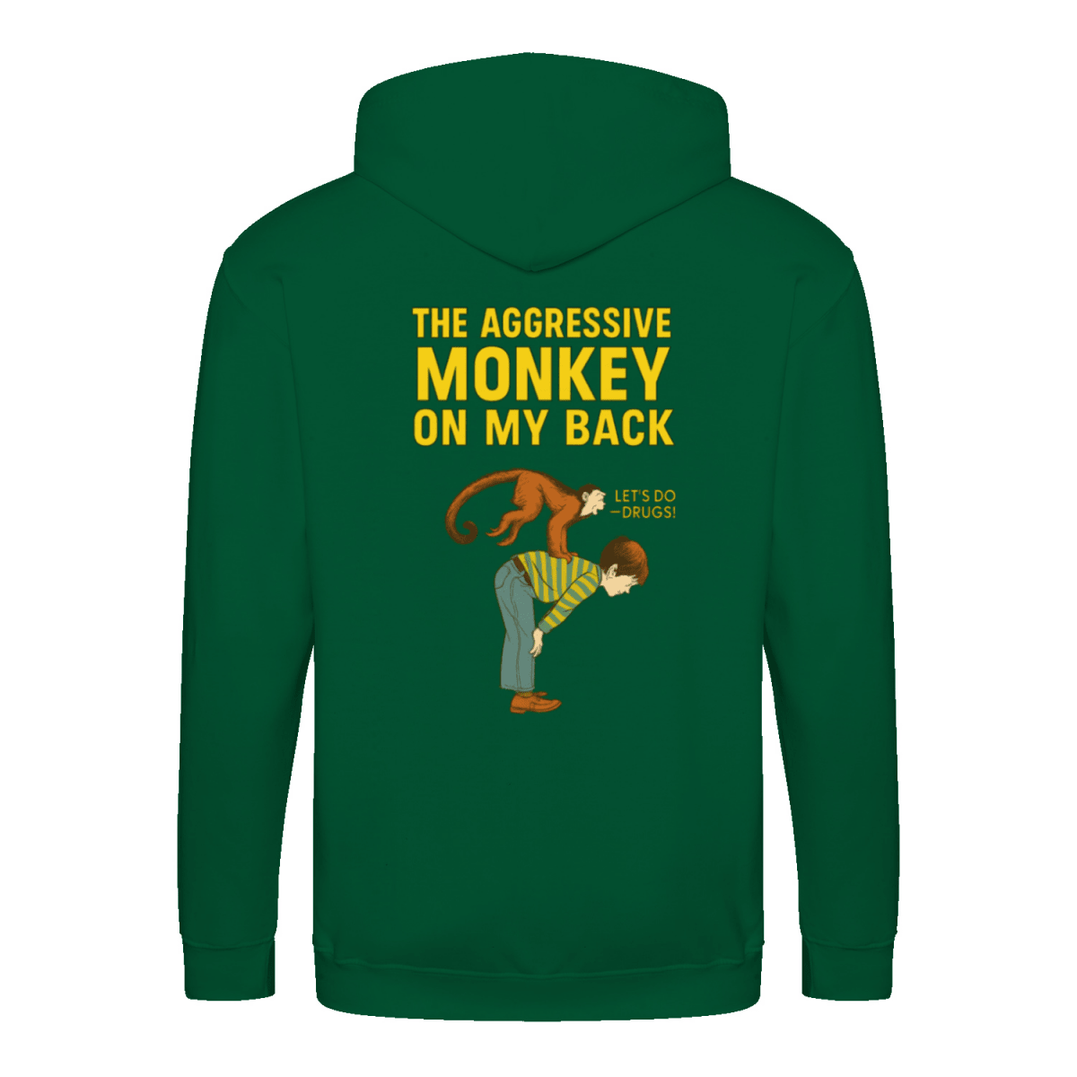 „The Aggressive Monkey on My Back“ Hoodie – Satirisches Retro-Motiv mit Vintage-Humor-Zip Hoodie-True Insights