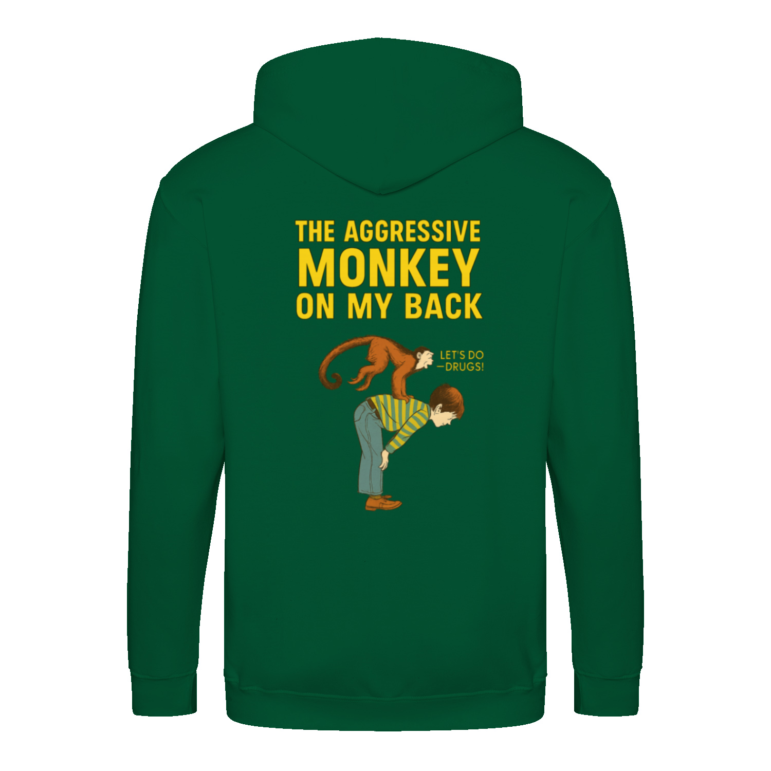 „The Aggressive Monkey on My Back“ Hoodie – Satirisches Retro-Motiv mit Vintage-Humor-Zip Hoodie-True Insights