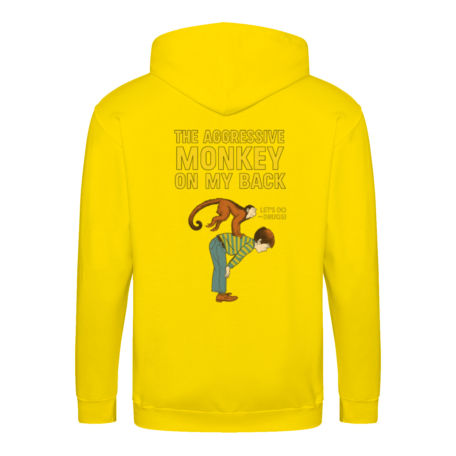 „The Aggressive Monkey on My Back“ Hoodie – Satirisches Retro-Motiv mit Vintage-Humor-Zip Hoodie-True Insights