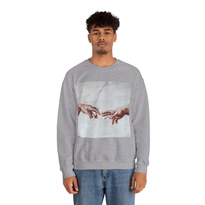 Sweatshirt – The Deal Sweatshirt – Satirische Kunst trifft Streetwear | Michelangelo Meme Design | True Insights Design mit Humor