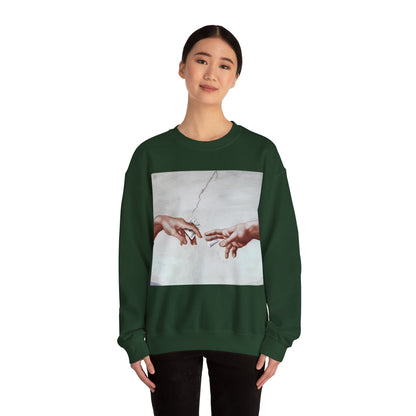 Sweatshirt – The Deal Sweatshirt – Satirische Kunst trifft Streetwear | Michelangelo Meme Design | True Insights Design mit Humor
