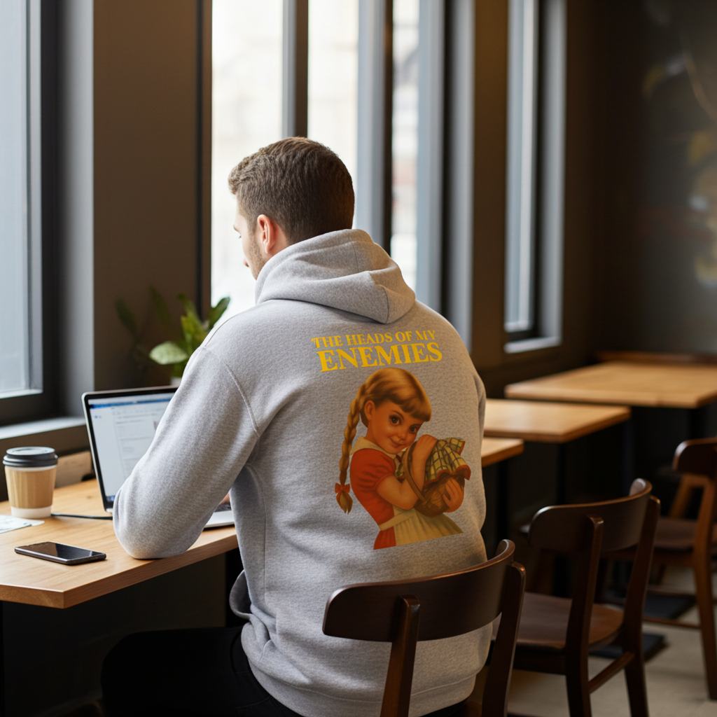 The Heads of My Enemies Zip Hoodie – Dunkel-humoristisches Retro-Design mit Stil & Ironie-Zip Hoodie-True Insights