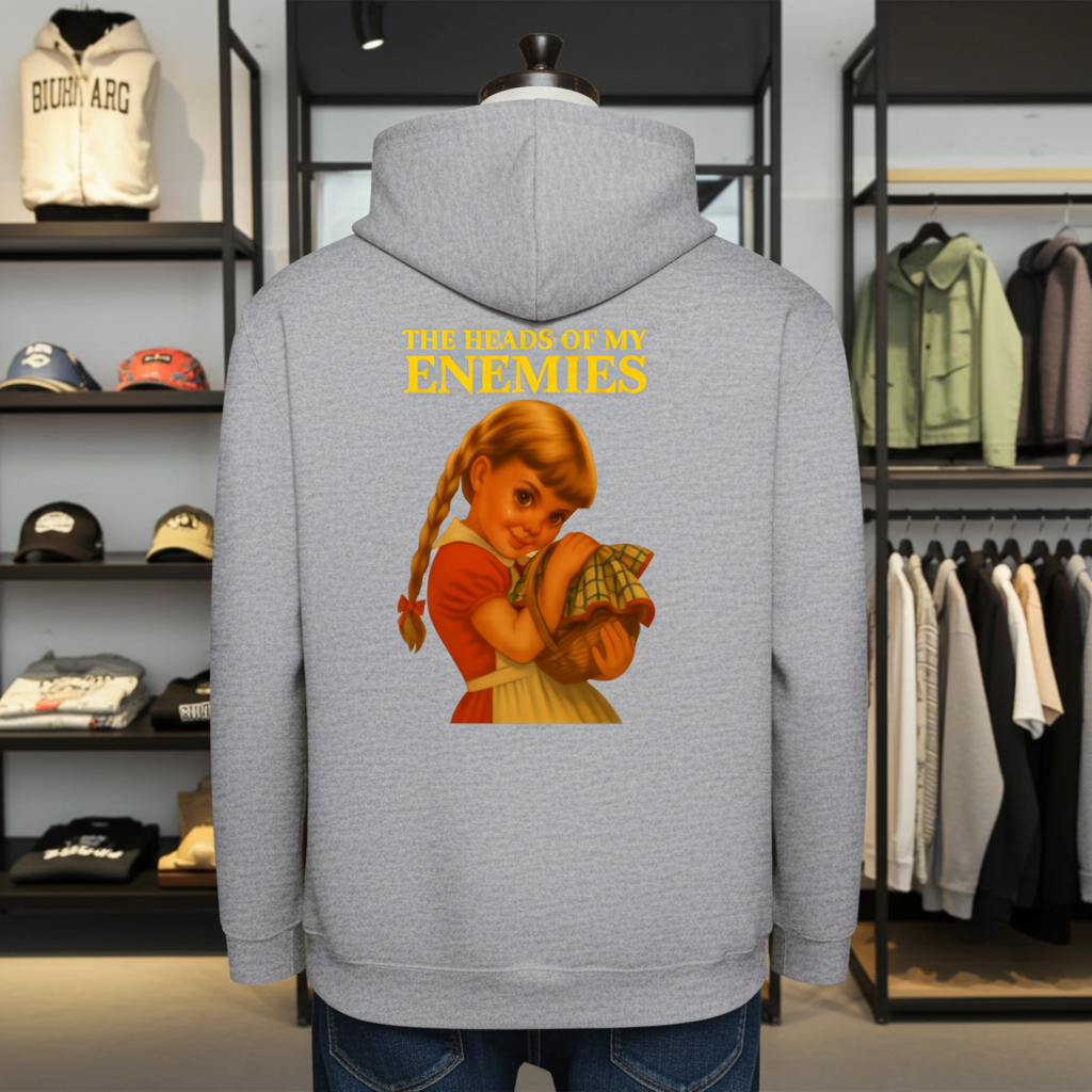 The Heads of My Enemies Zip Hoodie – Dunkel-humoristisches Retro-Design mit Stil & Ironie-Zip Hoodie-True Insights