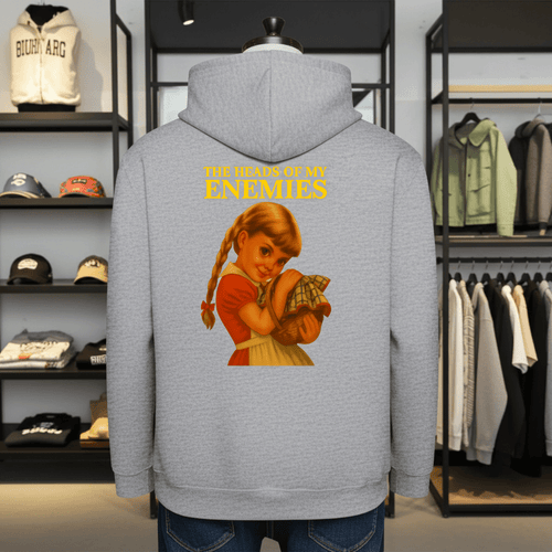 The Heads of My Enemies Zip Hoodie – Dunkel-humoristisches Retro-Design mit Stil & Ironie-Zip Hoodie-True Insights