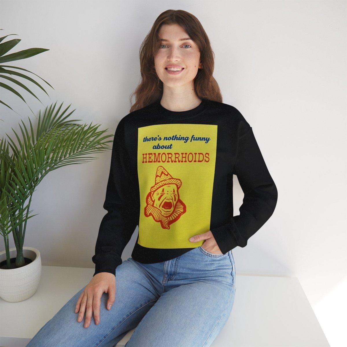 Sweatshirt – There's Nothing Funny About Hemorrhoids – Satire-Hoodie mit Clown-Motiv | True Insights Design mit Humor