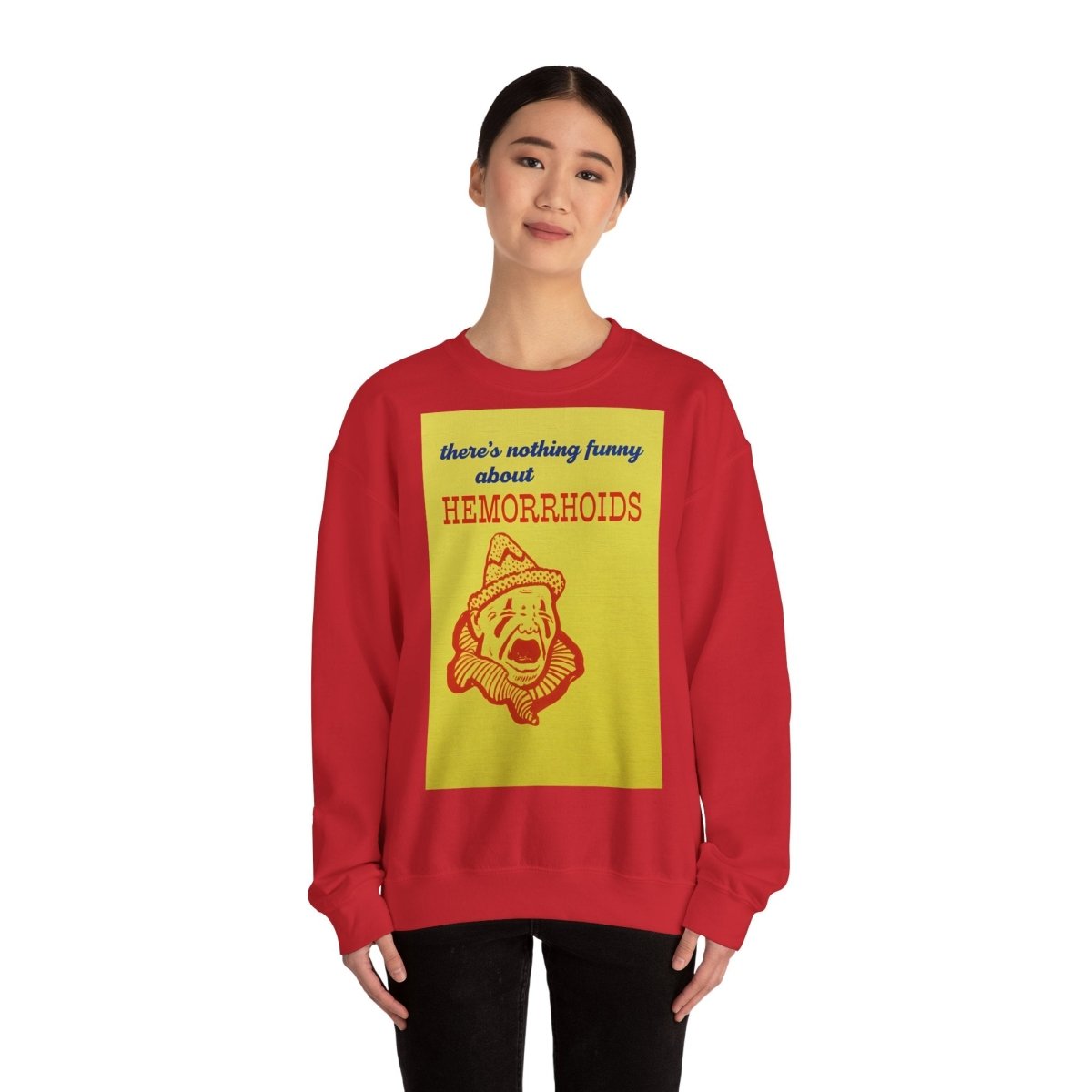 Sweatshirt – There's Nothing Funny About Hemorrhoids – Satire-Hoodie mit Clown-Motiv | True Insights Design mit Humor