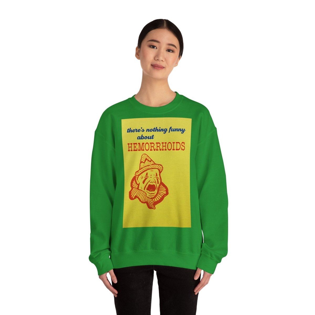 Sweatshirt – There's Nothing Funny About Hemorrhoids – Satire-Hoodie mit Clown-Motiv | True Insights Design mit Humor