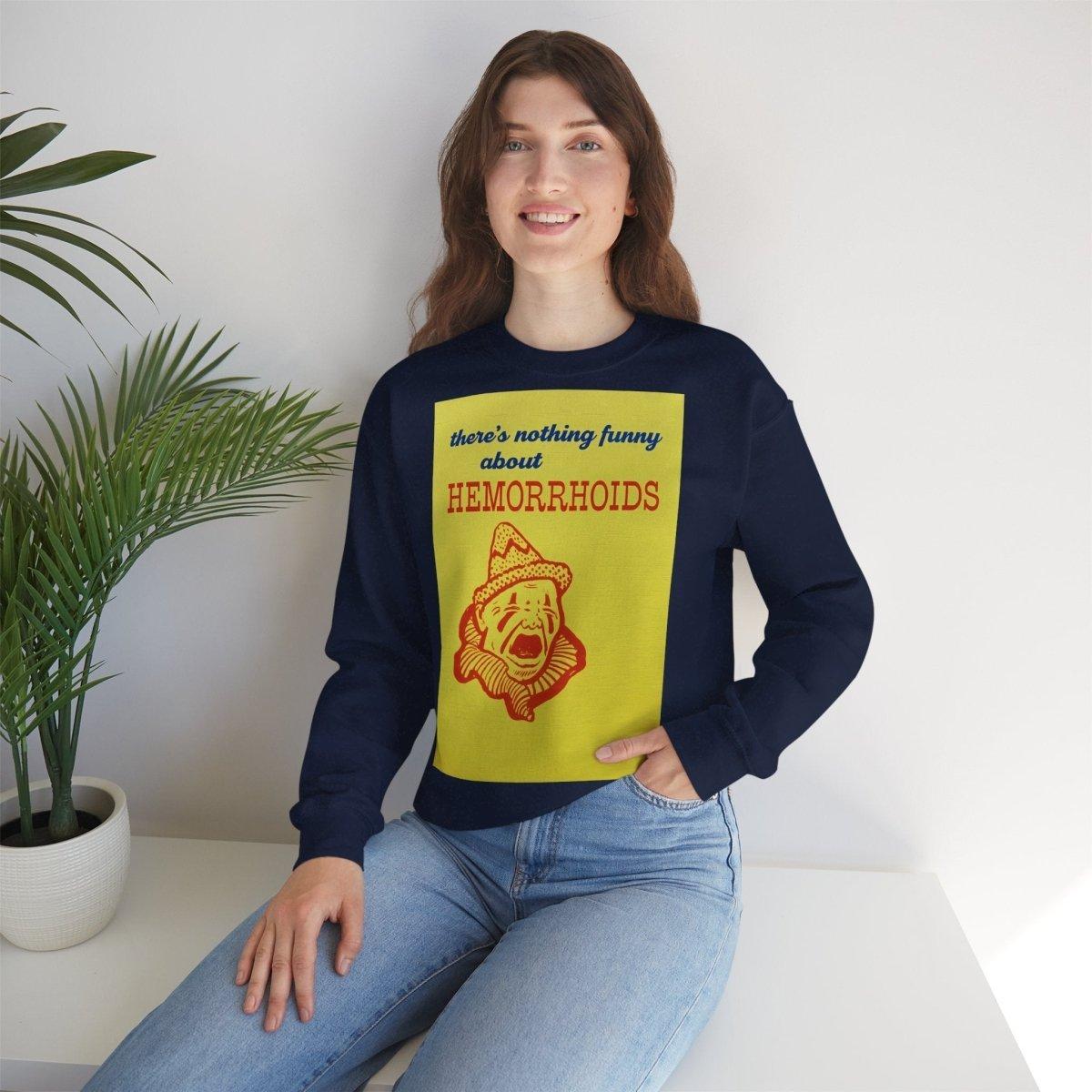 Sweatshirt – There's Nothing Funny About Hemorrhoids – Satire-Hoodie mit Clown-Motiv | True Insights Design mit Humor