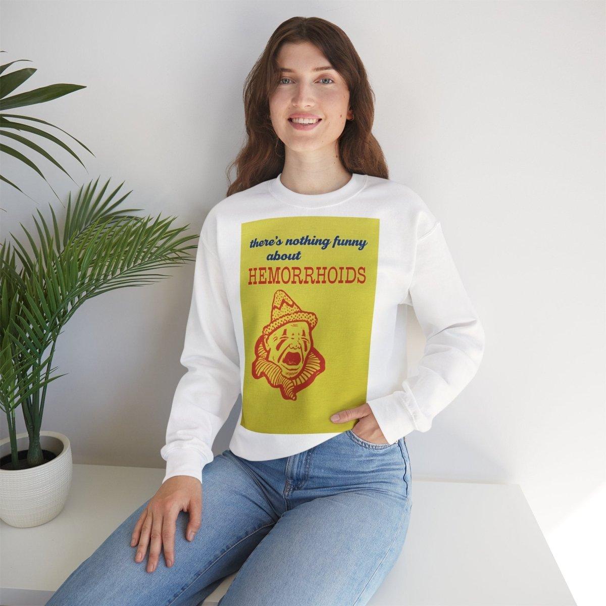 Sweatshirt – There's Nothing Funny About Hemorrhoids – Satire-Hoodie mit Clown-Motiv | True Insights Design mit Humor