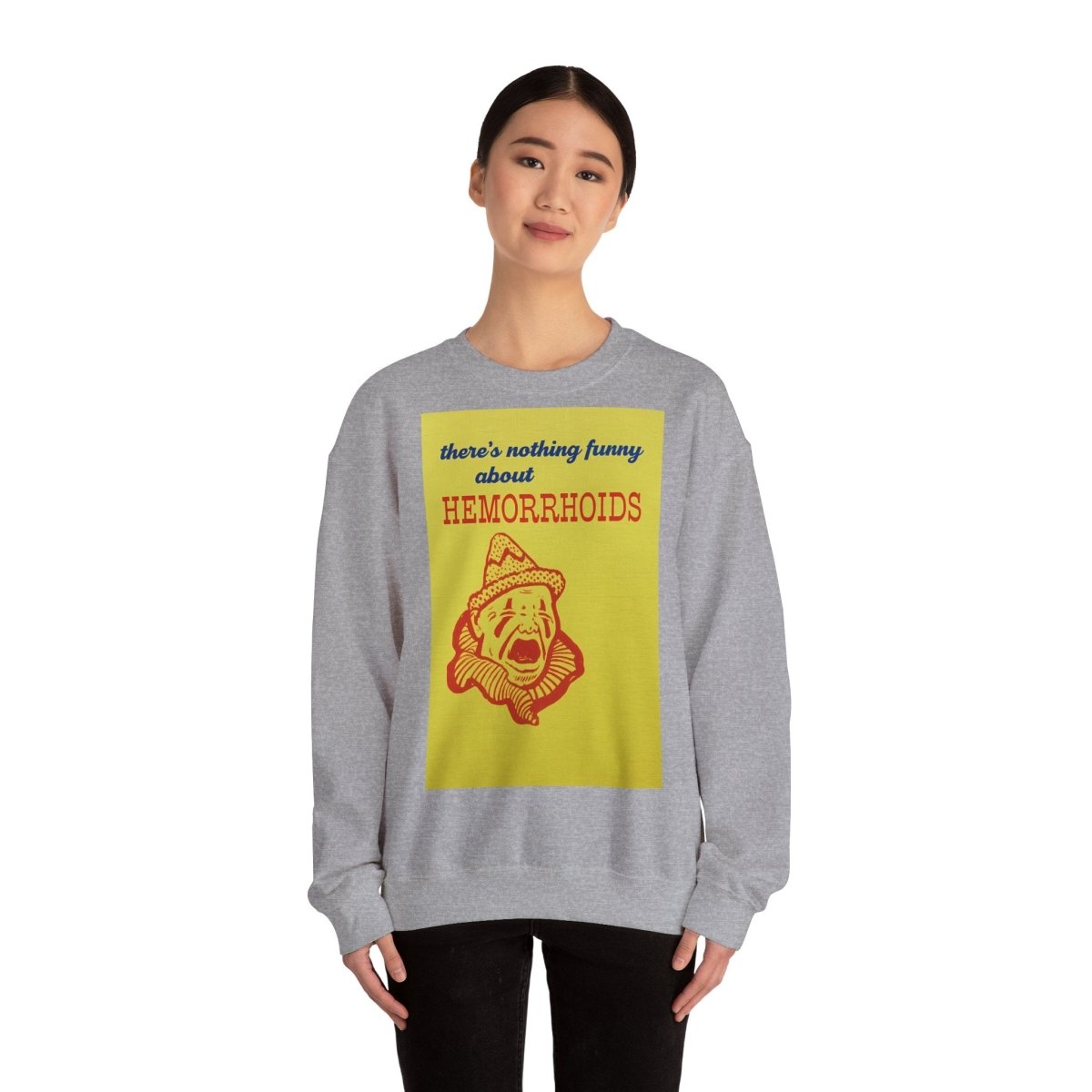 Sweatshirt – There's Nothing Funny About Hemorrhoids – Satire-Hoodie mit Clown-Motiv | True Insights Design mit Humor