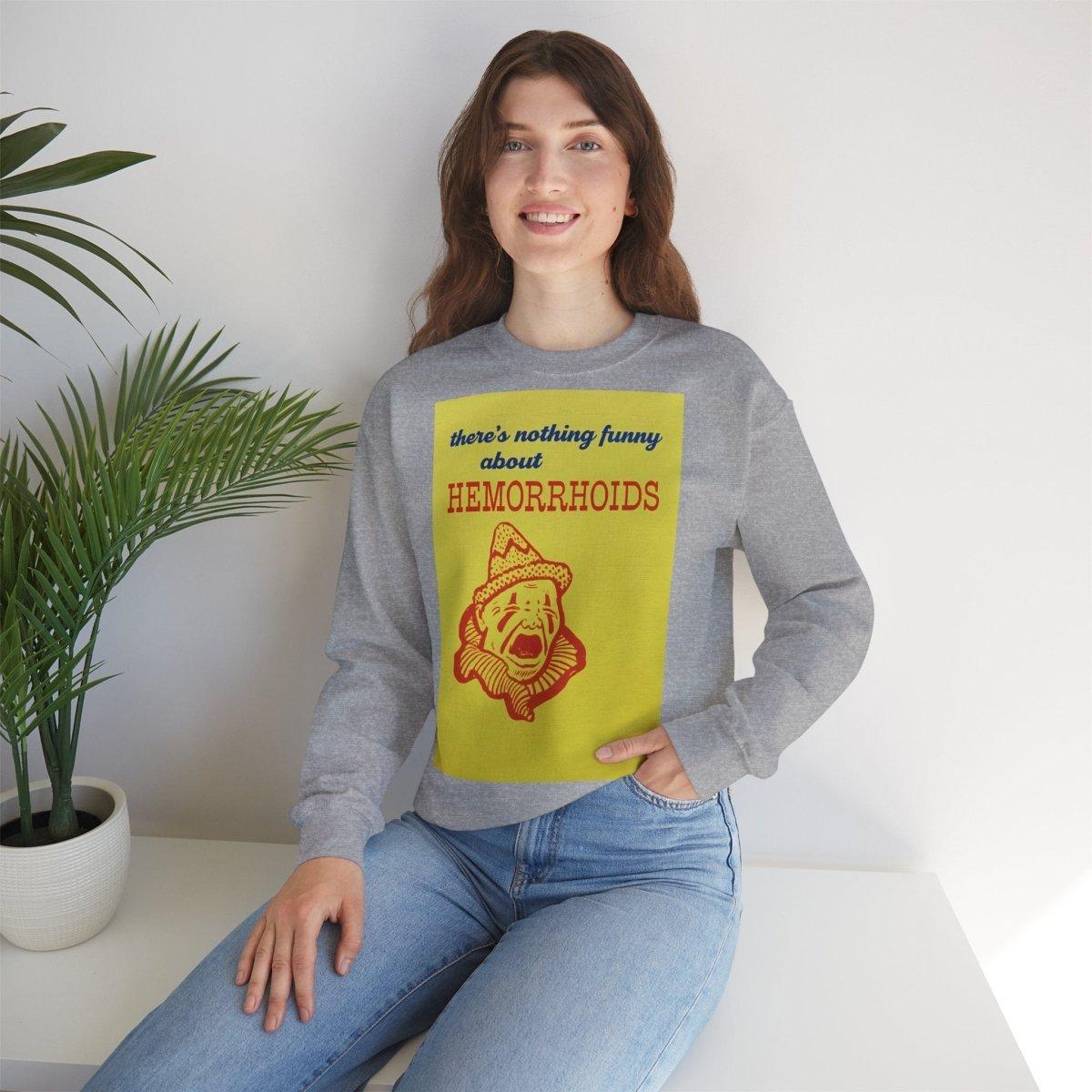Sweatshirt – There's Nothing Funny About Hemorrhoids – Satire-Hoodie mit Clown-Motiv | True Insights Design mit Humor