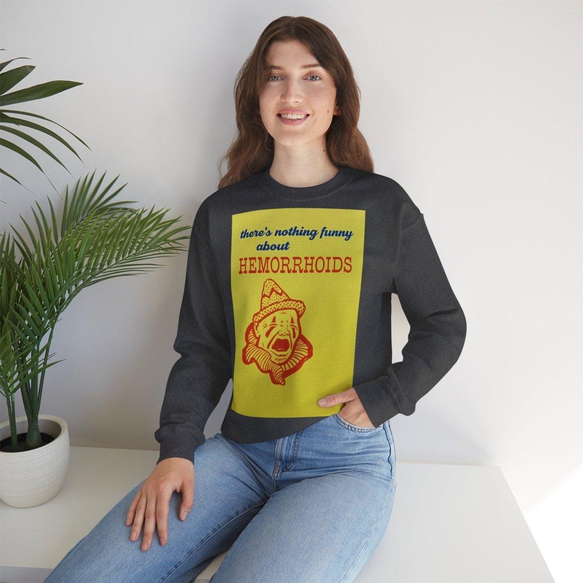 Sweatshirt – There's Nothing Funny About Hemorrhoids – Satire-Hoodie mit Clown-Motiv | True Insights Design mit Humor