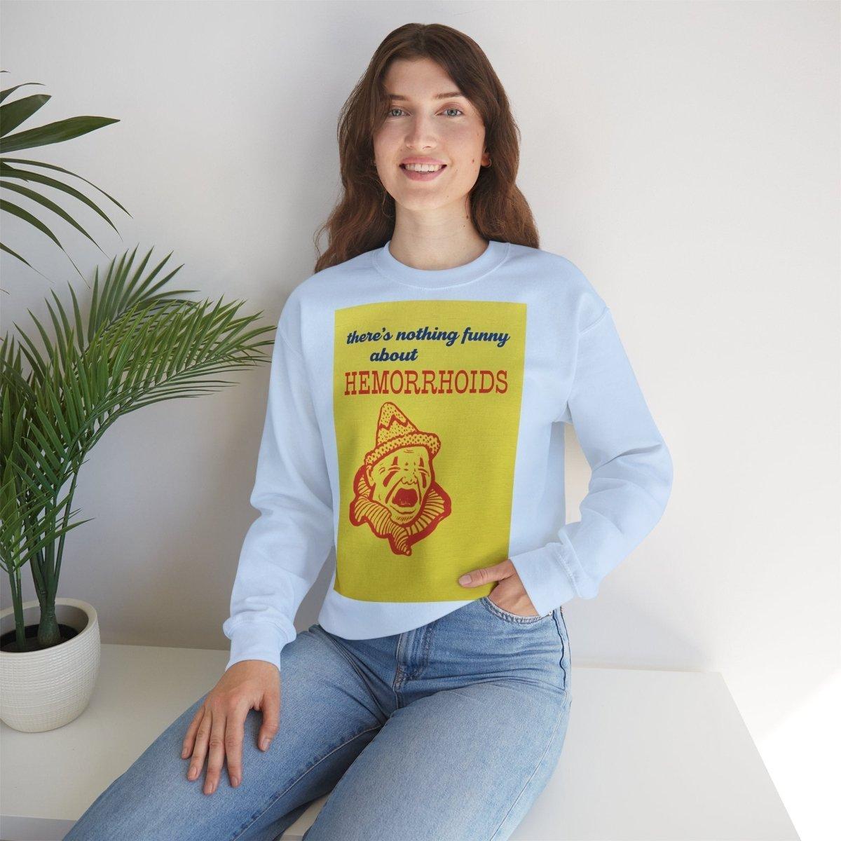 Sweatshirt – There's Nothing Funny About Hemorrhoids – Satire-Hoodie mit Clown-Motiv | True Insights Design mit Humor